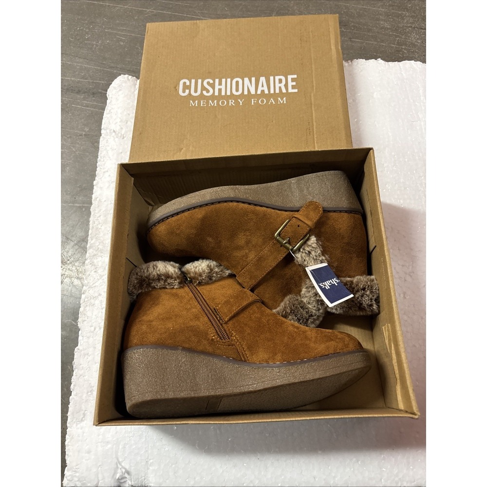 CUSHIONAIRE Women's Rhodes Memory Foam Winter Booties – Fur Boots for Women...
